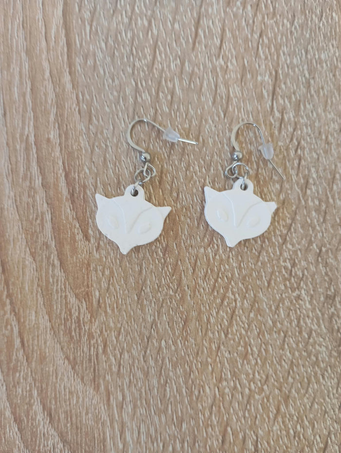 Boucles d’oreilles renard en plâtre à peindre