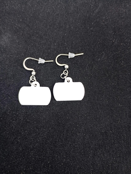 Boucles d’oreilles cartable sourire en plâtre à peindre
