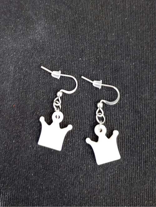 Boucles d’oreilles couronne en plâtre à peindre
