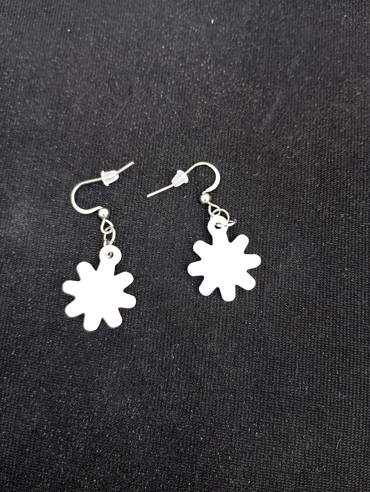 Boucles d’oreilles fleur en plâtre à peindre