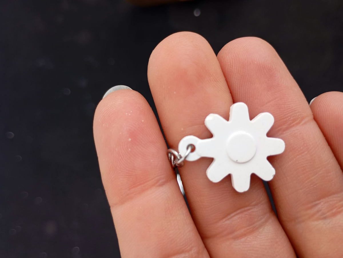 Boucle d’oreille fleur en plâtre à peindre - détail