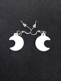 Boucles d’oreilles lunes à petits points en plâtre à peindre