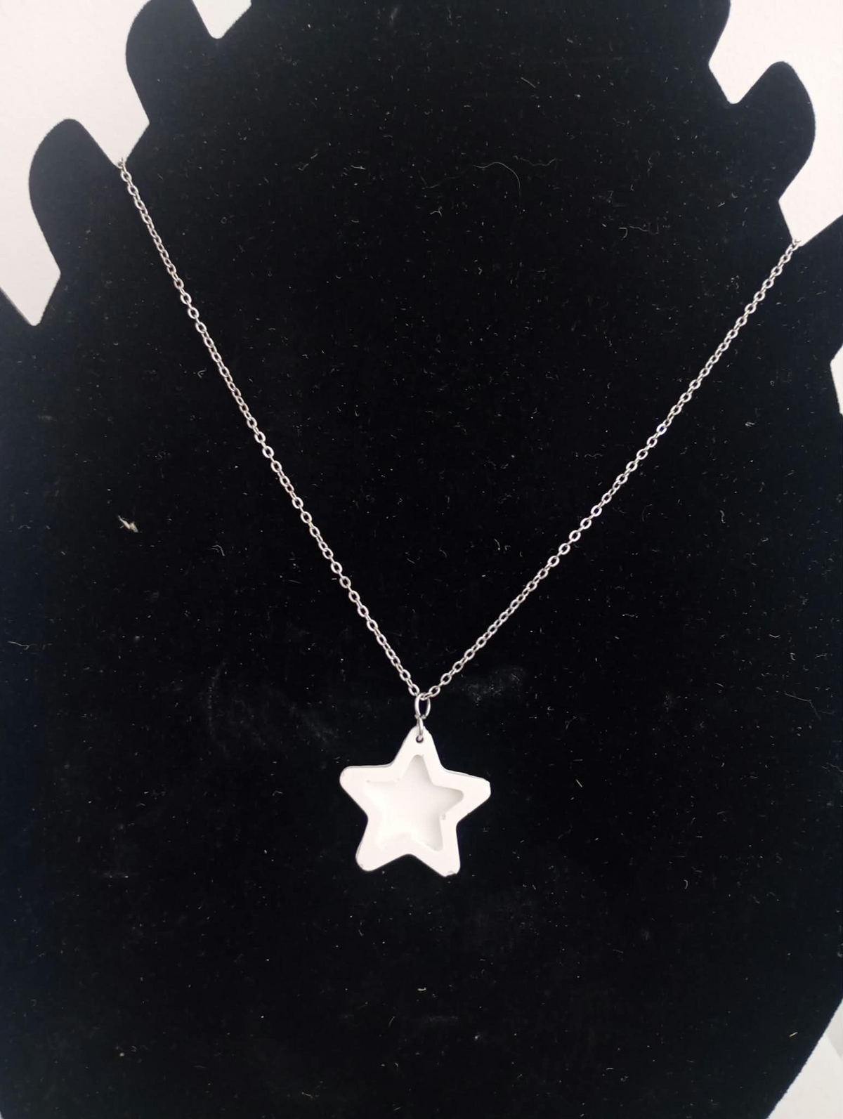 Collier avec pendentif étoile en plâtre à peindre