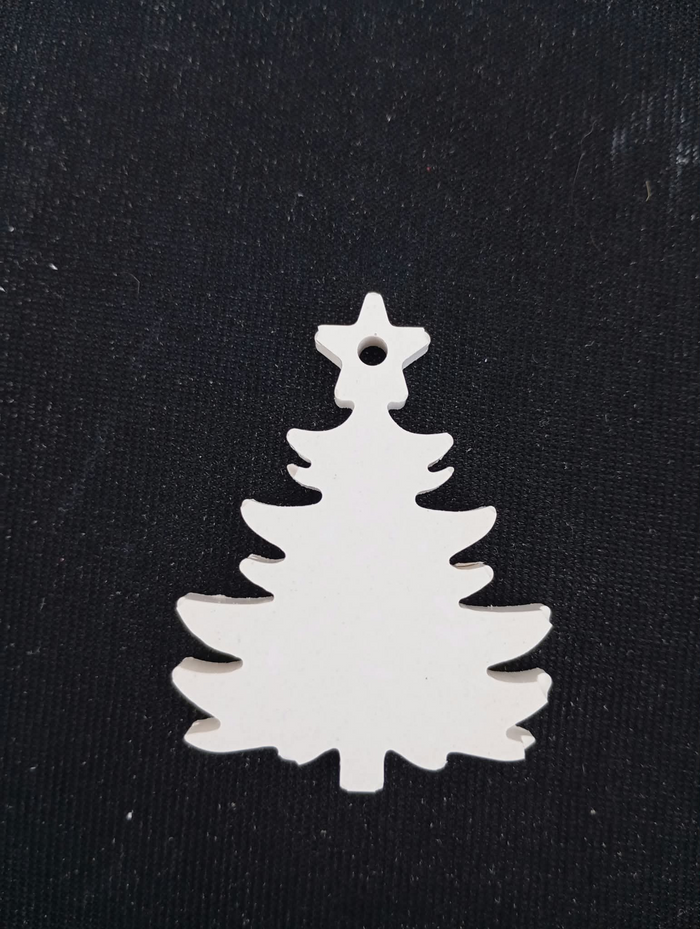Décoration petit sapin de Noël en plâtre à peindre