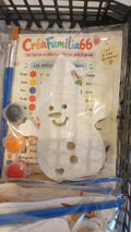 Kit créatif bonhomme de neige en plâtre avec trois peintures et un pinceau