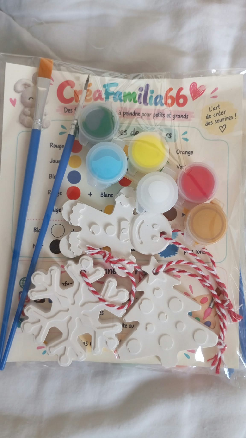 Kit créatif Décorations de Noël – sapin, flocon et pain d’épices