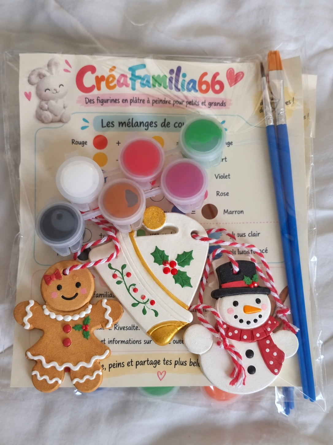 Kit créatif Décorations de Noël – bonnet, bonhomme de neige et pain d’épices