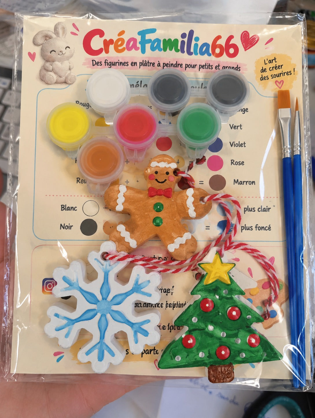 Kit créatif Décorations de Noël – sapin, flocon et pain d’épices