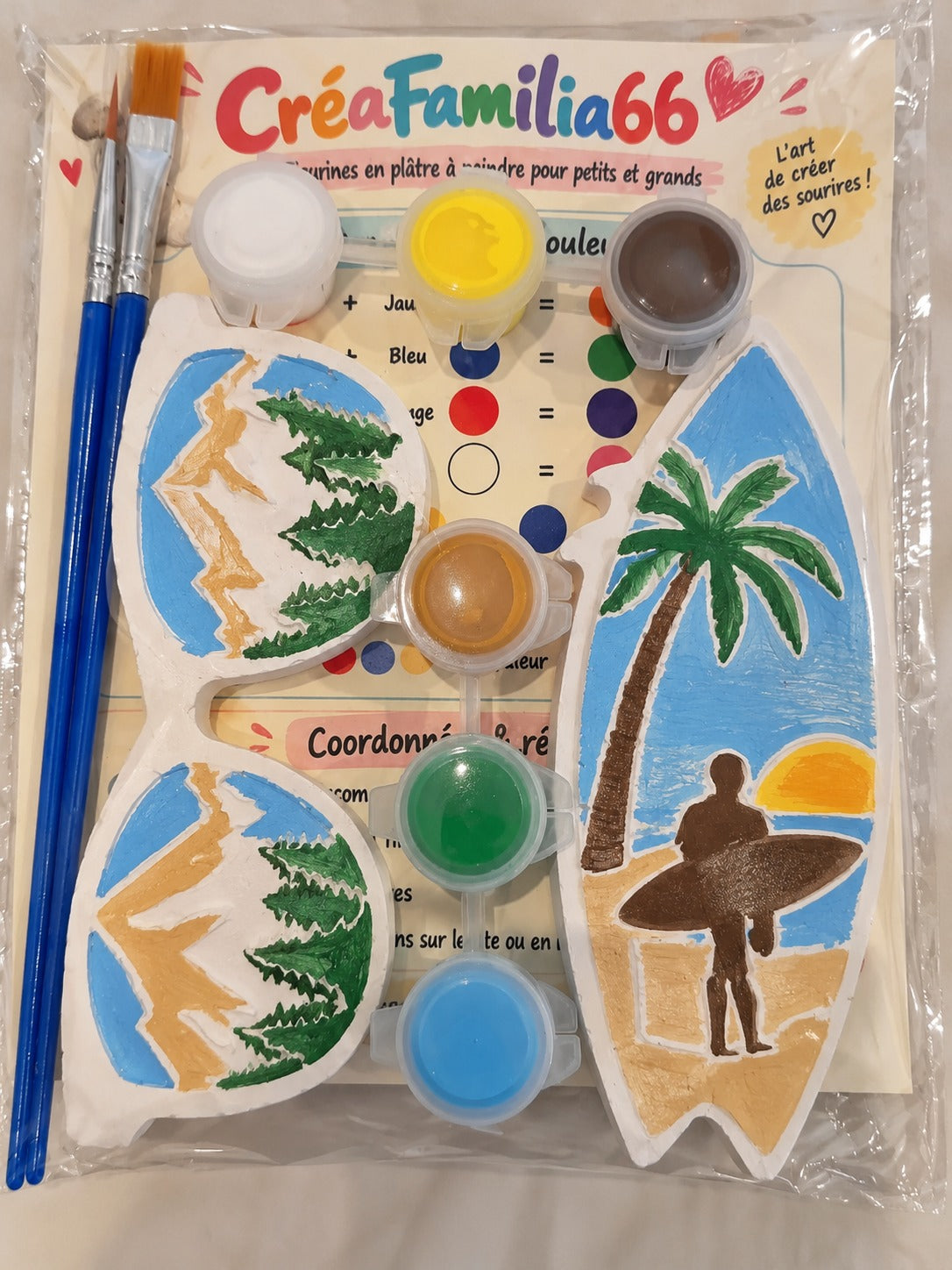Kit créatif Vacances à la plage – 3 figurines à peindre