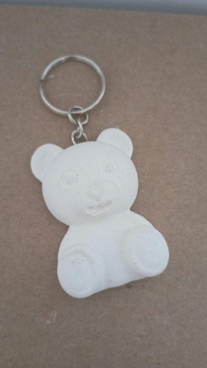 Porte-clé ours en plâtre à peindre