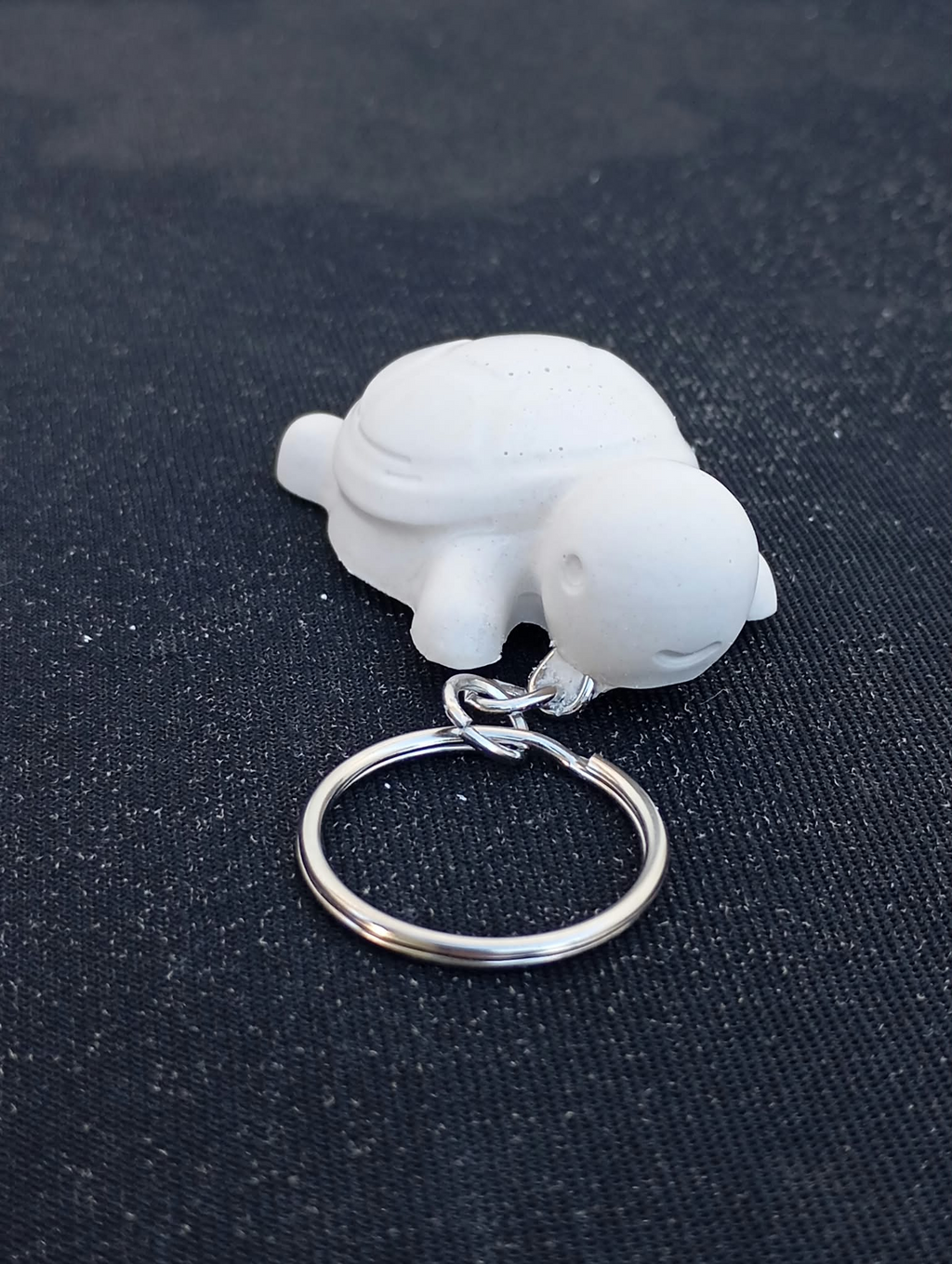 Porte-clés tortue en plâtre blanc à peindre
