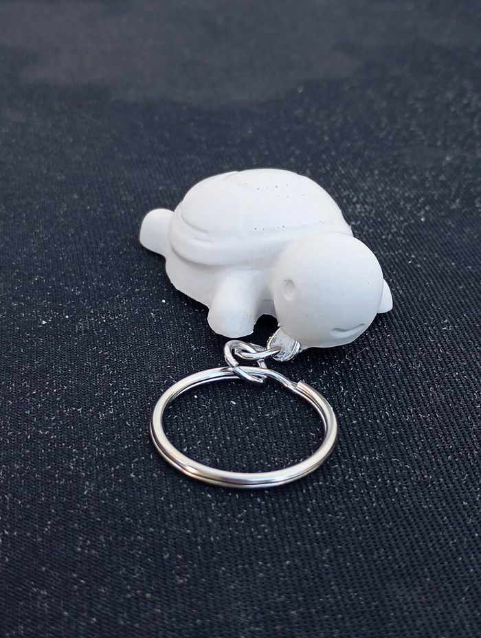 Porte-clés tortue en plâtre blanc à peindre