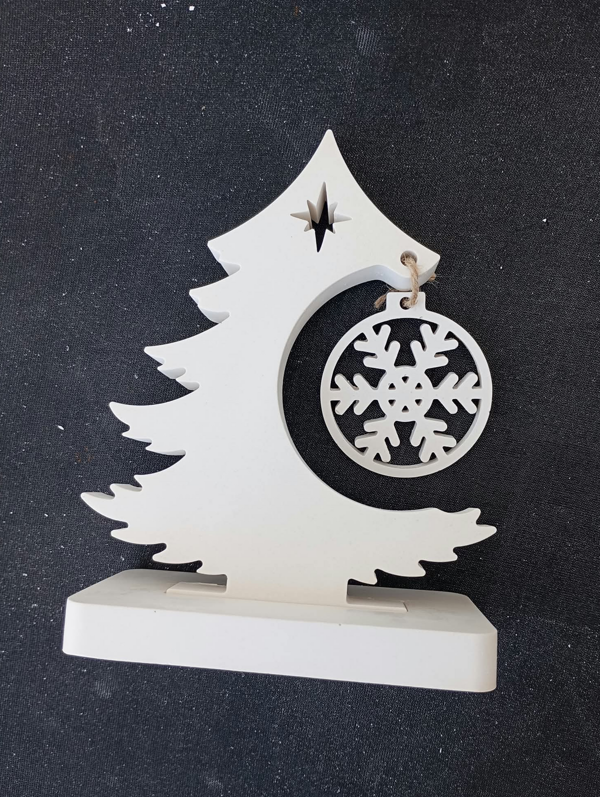 Sapin de Noël 3D asymétrique avec flocon suspendu en plâtre à peindre
