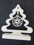 Sapin de Noël 3D avec flocon suspendu en plâtre à peindre