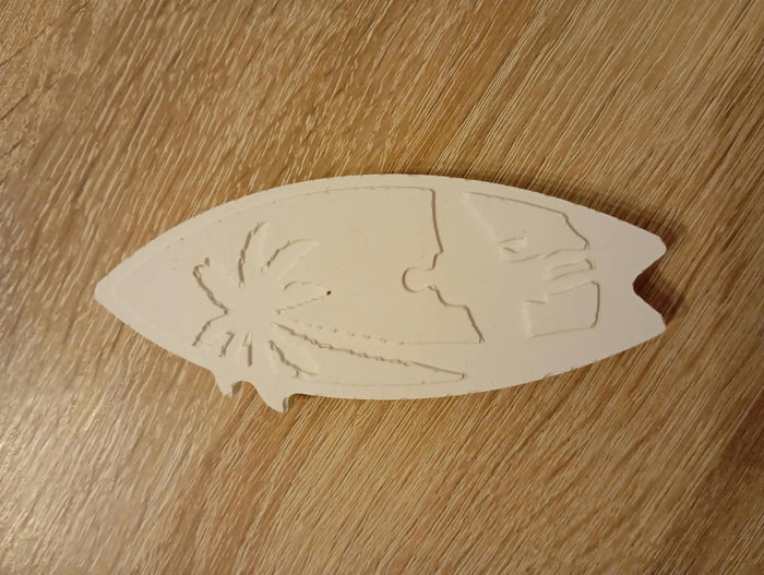 Magnet planche de surf tropicale en plâtre à peindre