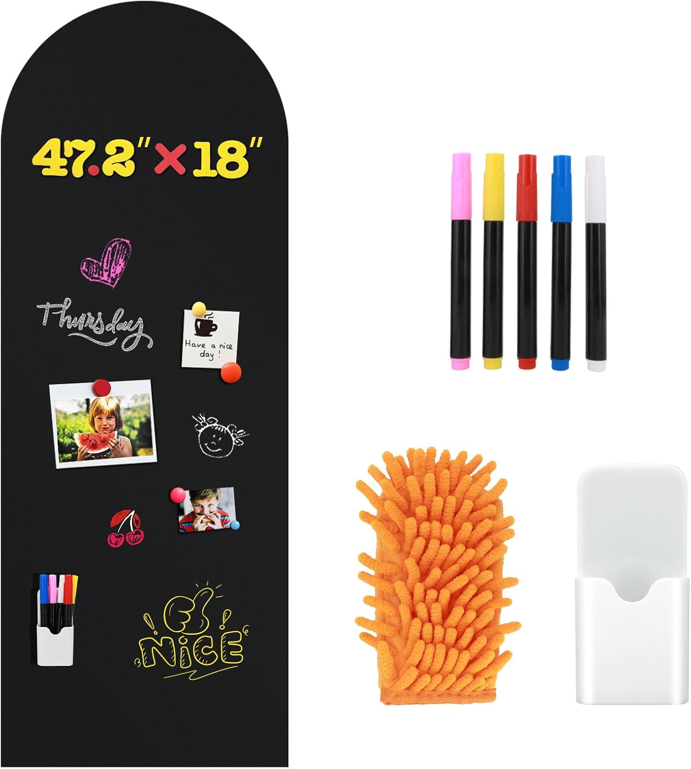Tableau Noir Magnétique pour Mur,120x45 cm